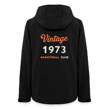 Millésime 1973 – Année de naissance rétro du Basketball Club - Veste softshell femme recyclée Stanley/Stella - noir - Dos - AI Model Female 172 light (172cm)