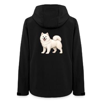 White Furry Samoyed - Women’s Recycled Softshell Jacket by Stanley/Stella - black - Back - AI Model Female 172 light (172cm)