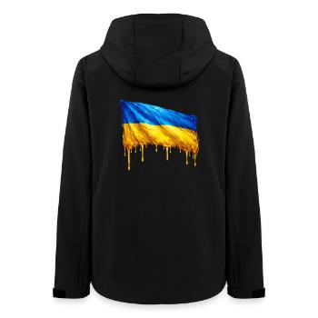 Dripping Ukraine flag - Women’s Recycled Softshell Jacket by Stanley/Stella - black - Back - AI Model Female 172 light (172cm)
