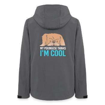 Pekinese Peningese - Frauen Recycelte Softshelljacke von Stanley/Stella - Anthrazit - Hinten - AI Model Female 172 light (172cm)