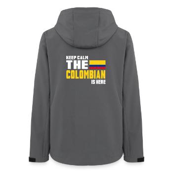 Keep calm Kolumbien / Geschenk Flagge Südamerika - Frauen Recycelte Softshelljacke von Stanley/Stella - Anthrazit - Hinten - AI Model Female 172 light (172cm)