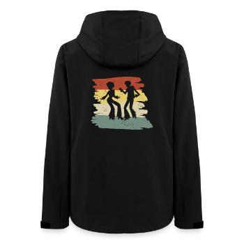 Regenbogen Tanzsilhouette - Frauen Recycelte Softshelljacke von Stanley/Stella - Schwarz - Hinten - AI Model Female 172 light (172cm)