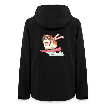 Cooles Surf Meerschweinchen Mit Sonnenbrille - Frauen Recycelte Softshelljacke von Stanley/Stella - Schwarz - Hinten - AI Model Female 172 light (172cm)