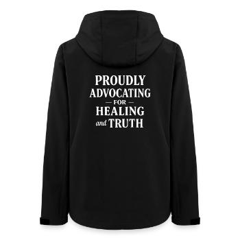 Forensic Nurse Practitioner Healing & Truth - Frauen Recycelte Softshelljacke von Stanley/Stella - Schwarz - Hinten - AI Model Female 172 light (172cm)