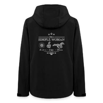 I'm a Simple Woman - Horse and Coffee - Frauen Recycelte Softshelljacke von Stanley/Stella - Schwarz - Hinten - AI Model Female 172 light (172cm)