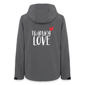 Twirling Love Baton Sport Geschenk - Frauen Recycelte Softshelljacke von Stanley/Stella - Anthrazit - Hinten - AI Model Female 172 light (172cm)