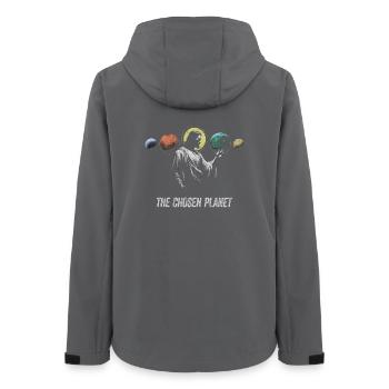 The Chosen Planet Artistic Design - Women’s Recycled Softshell Jacket by Stanley/Stella - anthracite - Back - AI Model Female 172 light (172cm)