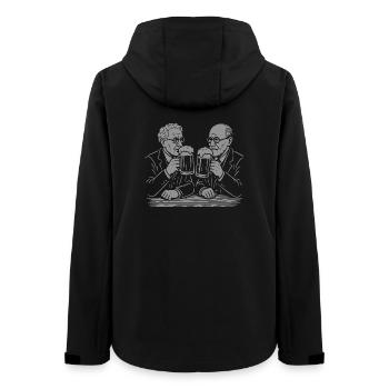 Carl Jung und Sigmund Freud Biertrinken - Frauen Recycelte Softshelljacke von Stanley/Stella - Schwarz - Hinten - AI Model Female 172 light (172cm)