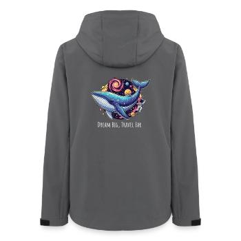 Whale Space Galaxy Rêve Grand Voyage Loin - Veste softshell femme recyclée Stanley/Stella - charbon - Dos - AI Model Female 172 light (172cm)