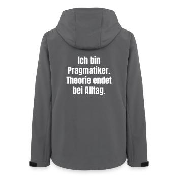 Pragmatic everyday life: Theory ends here - Women’s Recycled Softshell Jacket by Stanley/Stella - anthracite - Back - AI Model Female 172 light (172cm)