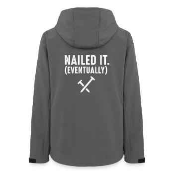 Nailed It Eventually Christian Humor - Frauen Recycelte Softshelljacke von Stanley/Stella - Anthrazit - Hinten - AI Model Female 172 light (172cm)