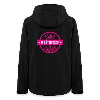 Tampon Rose Élue Maîtresse de l'Année Scolaire - Veste softshell femme recyclée Stanley/Stella - noir - Dos - AI Model Female 172 light (172cm)
