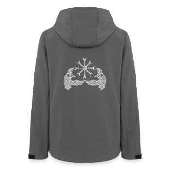 Hugin & Munin - Les corbeaux d’Odin avec des Vikings à runes - Veste softshell femme recyclée Stanley/Stella - charbon - Dos - AI Model Female 172 light (172cm)