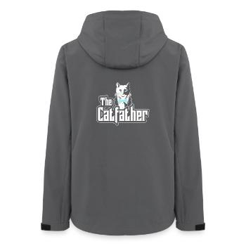 The Catfather Katze - Lustiges Design - Frauen Recycelte Softshelljacke von Stanley/Stella - Anthrazit - Hinten - AI Model Female 172 light (172cm)