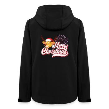Festlicher Weihnachtsrentier Schriftzug - Frauen Recycelte Softshelljacke von Stanley/Stella - Schwarz - Hinten - AI Model Female 172 light (172cm)