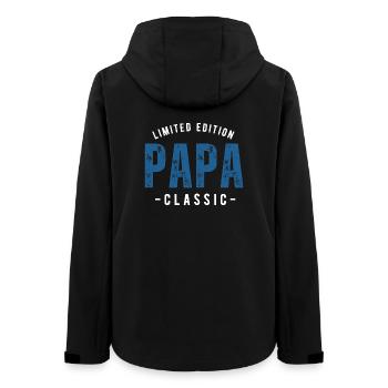 Geschenk 'Limited Edition Papa Classic' - Frauen Recycelte Softshelljacke von Stanley/Stella - Schwarz - Hinten - AI Model Female 172 light (172cm)