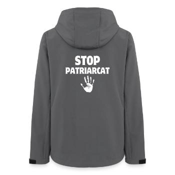 Stoppt das Patriarchat, die Rechte der Frauen - Frauen Recycelte Softshelljacke von Stanley/Stella - Anthrazit - Hinten - AI Model Female 172 light (172cm)
