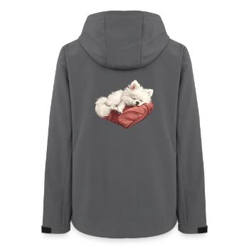 Schlafender Spitz Welpe - Frauen Recycelte Softshelljacke von Stanley/Stella - Anthrazit - Hinten - AI Model Female 172 light (172cm)