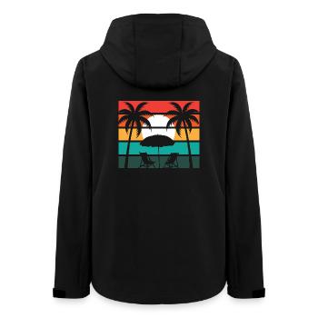 Beach palm and sun - Frauen Recycelte Softshelljacke von Stanley/Stella - Schwarz - Hinten - AI Model Female 172 light (172cm)