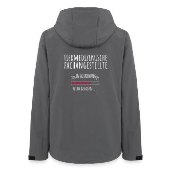 Tiermedizinische Fachangstellte in Ausbildung - Frauen Recycelte Softshelljacke von Stanley/Stella - Anthrazit - Hinten - AI Model Female 172 light (172cm)