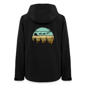 Deer Forest Stripes Silhouette - Women’s Recycled Softshell Jacket by Stanley/Stella - black - Back - AI Model Female 172 light (172cm)