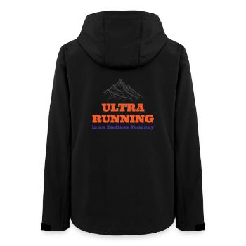 Ultra-Laufen ist eine endlose Reise - Frauen Recycelte Softshelljacke von Stanley/Stella - Schwarz - Hinten - AI Model Female 172 light (172cm)