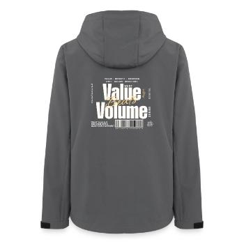 Value Beats Volume – Statement Design (Dark) - Women’s Recycled Softshell Jacket by Stanley/Stella - anthracite - Back - AI Model Female 172 light (172cm)