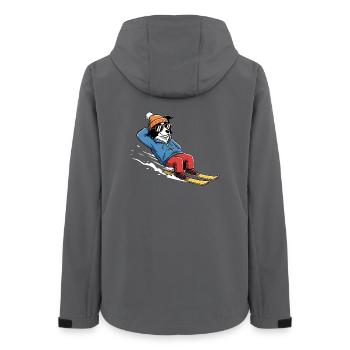 Entspannter Ski Hund Mit Sonnenbrille Und Mütze - Frauen Recycelte Softshelljacke von Stanley/Stella - Anthrazit - Hinten - AI Model Female 172 light (172cm)
