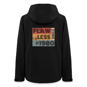 45e anniversaire Parfait depuis le 12/1980 - Veste softshell femme recyclée Stanley/Stella - noir - Dos - AI Model Female 172 light (172cm)