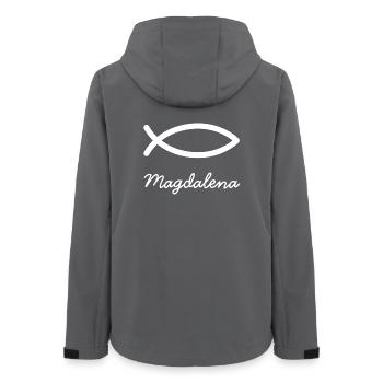 Magdalena prénom chrétien avec M Nom de fille baptisme - Veste softshell femme recyclée Stanley/Stella - charbon - Dos - AI Model Female 172 light (172cm)