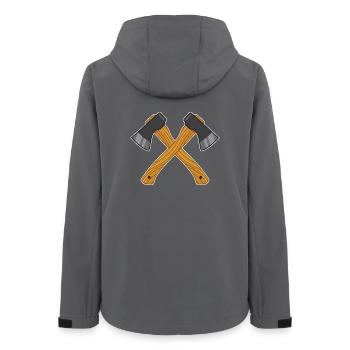 Crossed Axes - Women’s Recycled Softshell Jacket by Stanley/Stella - anthracite - Back - AI Model Female 172 light (172cm)