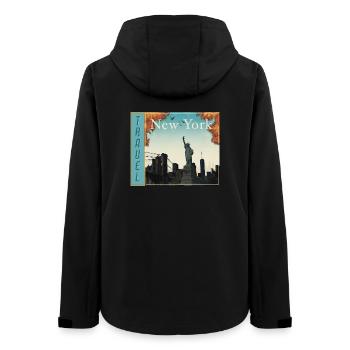 Affiche rétro de voyage à New York - Veste softshell femme recyclée Stanley/Stella - noir - Dos - AI Model Female 172 light (172cm)