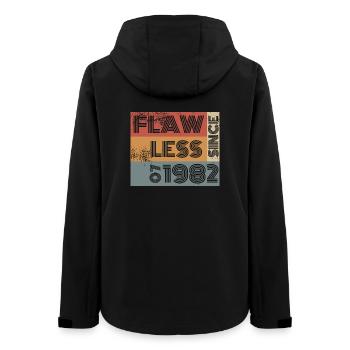 44. Birthday Flawless since 07/1982 - Women’s Recycled Softshell Jacket by Stanley/Stella - black - Back - AI Model Female 172 light (172cm)