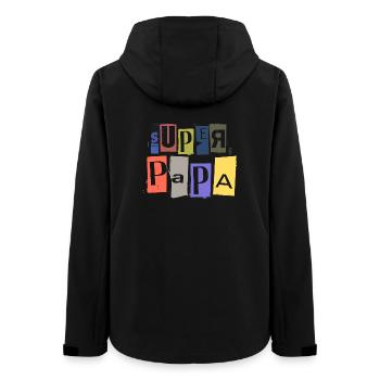SUPER PAPA anonymous raven spy lettering - Women’s Recycled Softshell Jacket by Stanley/Stella - black - Back - AI Model Female 172 light (172cm)