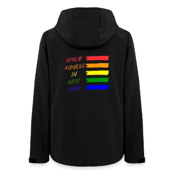 Bunte Friedensbotschaft T-Shirt - Frauen Recycelte Softshelljacke von Stanley/Stella - Schwarz - Hinten - AI Model Female 172 light (172cm)
