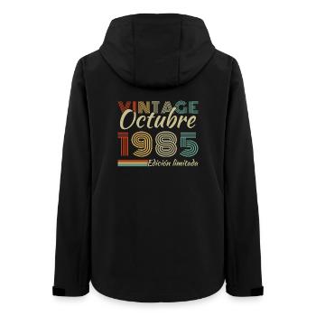 Oktober 1985 Vinatge Retro Geburtstagsgeschenk - Frauen Recycelte Softshelljacke von Stanley/Stella - Schwarz - Hinten - AI Model Female 172 light (172cm)