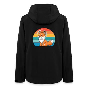 Astronauten Retro Raubtier Rotfuchs Fuchsliebhaber - Frauen Recycelte Softshelljacke von Stanley/Stella - Schwarz - Hinten - AI Model Female 172 light (172cm)