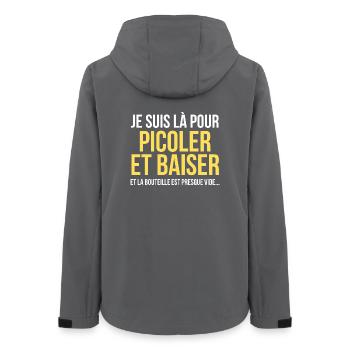 Picoler Baiser Humour Adulte - Veste softshell femme recyclée Stanley/Stella - charbon - Dos - AI Model Female 172 light (172cm)