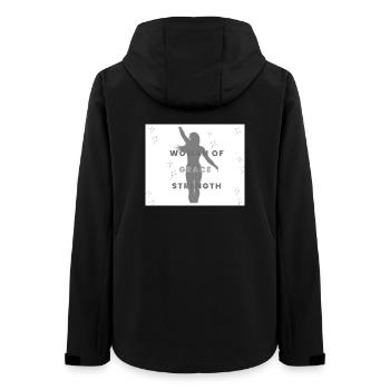 Frau von Gnade und Stärke - Frauen Recycelte Softshelljacke von Stanley/Stella - Schwarz - Hinten - AI Model Female 172 light (172cm)