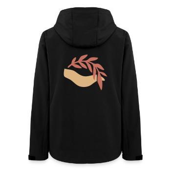 Hand Leaf Nature Boho Logo - Women’s Recycled Softshell Jacket by Stanley/Stella - black - Back - AI Model Female 172 light (172cm)