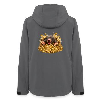 Maulwurf in goldener Hoffnung - Frauen Recycelte Softshelljacke von Stanley/Stella - Anthrazit - Hinten - AI Model Female 172 light (172cm)