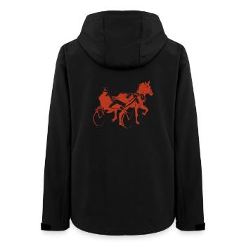 traber trabrennen - Frauen Recycelte Softshelljacke von Stanley/Stella - Schwarz - Hinten - AI Model Female 172 light (172cm)