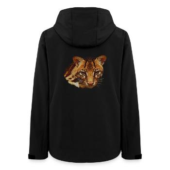 Ocelot Head, Big Cat, Animal Faces - Women’s Recycled Softshell Jacket by Stanley/Stella - black - Back - AI Model Female 172 light (172cm)