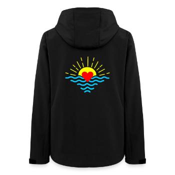Sunset with heart - Women’s Recycled Softshell Jacket by Stanley/Stella - black - Back - AI Model Female 172 light (172cm)