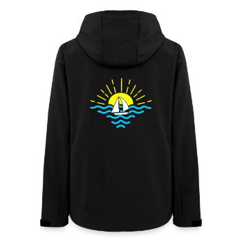 Sunset Sea Segelboot - Frauen Recycelte Softshelljacke von Stanley/Stella - Schwarz - Hinten - AI Model Female 172 light (172cm)