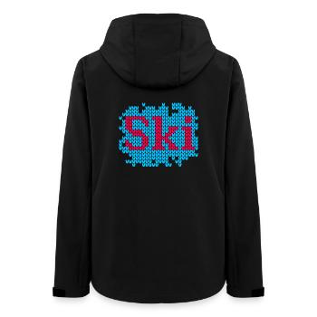 Ski Strick Hüttenzauber stricken Skiurlaub Fan - Frauen Recycelte Softshelljacke von Stanley/Stella - Schwarz - Hinten - AI Model Female 172 light (172cm)