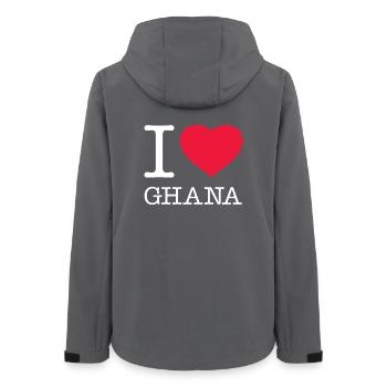 J’AIME LE GHANA - Veste softshell femme recyclée Stanley/Stella - charbon - Dos - AI Model Female 172 light (172cm)