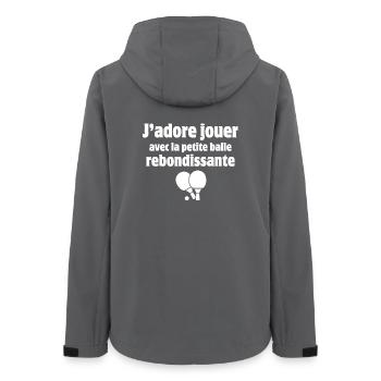 ping-pong, pongiste, tennis de table - Veste softshell femme recyclée Stanley/Stella - charbon - Dos - AI Model Female 172 light (172cm)