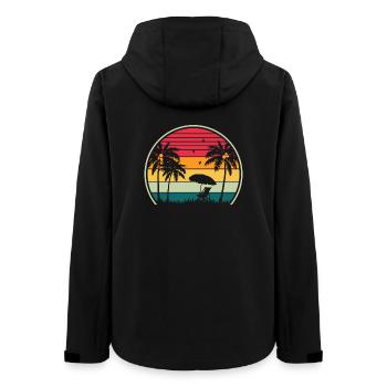 Coucher de soleil plage rétro - Veste softshell femme recyclée Stanley/Stella - noir - Dos - AI Model Female 172 light (172cm)