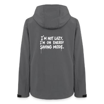 I'm Not Lazy, I'm on Energy-Saving Mode - Women’s Recycled Softshell Jacket by Stanley/Stella - anthracite - Back - AI Model Female 172 light (172cm)